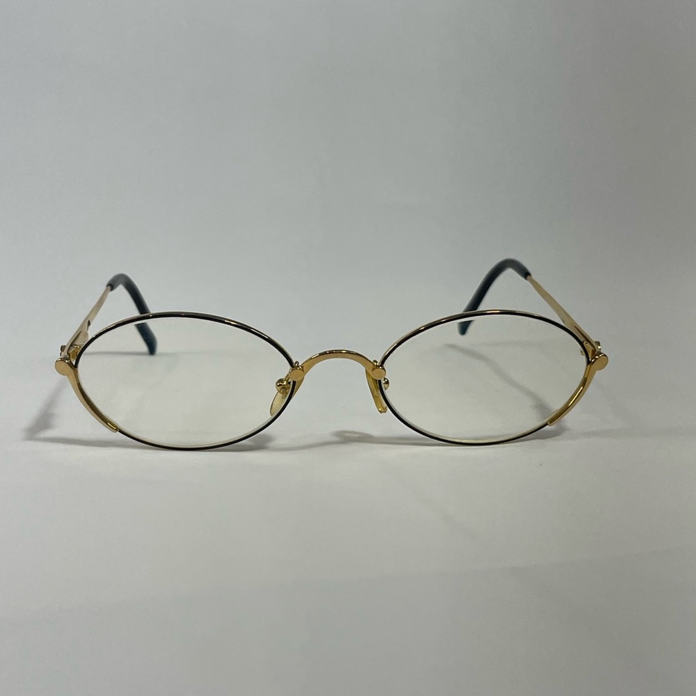 Dior Gold and Black Oval Glasses